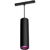 Philips Hue lampe pendante cylindrique Perifo Noir, Philips Hue White and Color ambiance Suspension cylindrique Perifo, Eclairage intelligent par suspension, Bluetooth, Noir, LED intégrée, Métal, Blanc