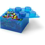 Room Copenhagen LEGO Storage Brick 4 Top Lid Glitter, Boîte de rangement Bleu/transparent