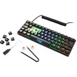 Sharkoon SGK50 S4 clavier USB QWERTZ Allemand Noir, clavier gaming Noir, Layout DE, Kailh Blue, 60%, USB, QWERTZ, LED RGB, Noir