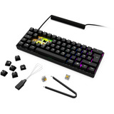 Sharkoon SKILLER SGK50 S4 Gen2 PBT RGB clavier gaming mécanique Noir, Layout DE (QWERTZ), Gateron G Pro 3.0 Yellow, 60%