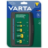 Varta 57648 Pile domestique Secteur, Chargeur Noir, Hybrides nickel-métal (NiMH), 9v, AA, AAA, C, D