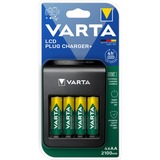 Varta 57687 Pile domestique Secteur, Chargeur Noir, Hybrides nickel-métal (NiMH), Court-circuit, 9V, AA, AAA, 4 pièce(s), Piles fournies