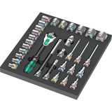 Wera 9722 Insert en mousse avec clé à cliquet 8000 C Zyclop 1/2" Set 1, 31 pièces, Set d'outils Noir/gris