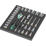 Wera 9722 Insert en mousse avec clé à cliquet 8000 C Zyclop 1/2" Set 1, 31 pièces, Set d'outils Noir/gris