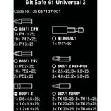 Wera Bit-Safe 61 Universal 3, Set d'embouts de vissage Noir/Vert, 61 pièces