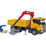 bruder Camion de chantier Scania Super 560R avec grue et 2 palettes, Modèle réduit de voiture 03551