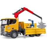 bruder Camion de chantier Scania Super 560R avec grue et 2 palettes, Modèle réduit de voiture 03551