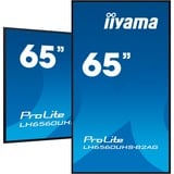 iiyama LH6560UHS-B2AG Écran d'affichage dynamique Carte A numérique 163,8 cm (64.5") LED Wifi 500 cd/m² 4K Ultra HD Noir Intégré dans le processeur Android 11 24/7, Affichage public Noir (Mat), Carte A numérique, 163,8 cm (64.5"), LED, 3840 x 2160 pixels, Wifi, 24/7