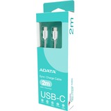 ADATA CACC-200PN-WH câble USB USB 2.0 2 m USB C 100 W Blanc Blanc, 2 m, USB C, USB C, USB 2.0, Blanc