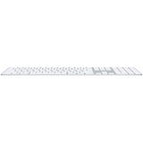 Apple Magic clavier Bluetooth QWERTY Anglais britannique Blanc Argent/Blanc, Layout  Royaume-Uni, Rubberdome, Taille réelle (100 %), Avec fil &sans fil, Bluetooth, QWERTY, Blanc