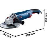 Bosch GWS 24-230 JZ meuleuse d'angle 23 cm 6500 tr/min 2400 W 6 kg Bleu, 6500 tr/min, 23 cm, Secteur, 6 kg