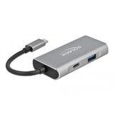DeLOCK 63261 hub & concentrateur USB 3.2 Gen 2 (3.1 Gen 2) Type-C 10000 Mbit/s Noir, Gris, Hub USB Gris, USB 3.2 Gen 2 (3.1 Gen 2) Type-C, USB 3.2 Gen 2 (3.1 Gen 2) Type-A, USB 3.2 Gen 2 (3.1 Gen 2) Type-C, 10000 Mbit/s, Noir, Gris, Aluminium, 0,12 m