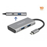 DeLOCK External USB 3.2 Gen 2 USB Type-C Hub, Hub USB Gris