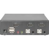 Digitus Commutateur KVM, 2 ports, Simple affichage, 4K, HDMI®, Switch KVM Noir, 2 ports, Simple affichage, 4K, HDMI®, 3840 x 2160 pixels, 4K Ultra HD