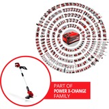 EINHELL GE-CT 18 Li Kit Batterie, Coupe-bordures Rouge/Noir, 8500 tr/min, 90°, Batterie, Lithium-Ion (Li-Ion), 18 V, 2 Ah