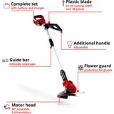 EINHELL GE-CT 18 Li Kit Batterie, Coupe-bordures Rouge/Noir, 8500 tr/min, 90°, Batterie, Lithium-Ion (Li-Ion), 18 V, 2 Ah