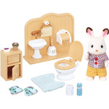 EPOCH Sylvanian Families - Ensemble salle de bain frère lapin en chocolat, Jouets de construction 