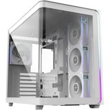 FSP M580PLUS Midi Tower Blanc, boîtier pc Blanc | 2x USB-A | 1x USB-C | RGB | Window