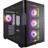 FSP M580-BA Midi Tower Noir, boîtier pc Noir | 2x USB-A | 1x USB-C | RGB | Window
