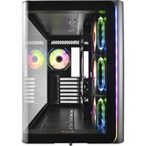 FSP M580-BA unité centrale Midi Tower Noir, boîtier pc Noir | 2x USB-A | 1x USB-C | RGB | Window