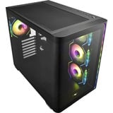 FSP M580-BA unité centrale Midi Tower Noir, boîtier pc Noir | 2x USB-A | 1x USB-C | RGB | Window