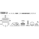 High Peak Tente dôme Tessin 5.1 Vert foncé/gris