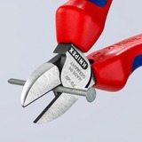 KNIPEX Pince coupante de côté 70 02 140, Tenailles de cran Rouge/Bleu, noire atramentisée