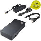 Lenovo 03X7194 station d'accueil Avec fil USB 3.2 Gen 1 (3.1 Gen 1) Type-C Noir Noir, Avec fil, USB 3.2 Gen 1 (3.1 Gen 1) Type-C, 3,5 mm, 10,100,1000 Mbit/s, Noir