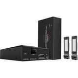 Lindy Extendeur KVM fibre optique DisplayPort 1.2 & USB 300m, Extension DisplayPort Noir