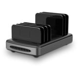 Lindy Station de Charge USB 6 ports, 160W, Station de recharge Noir/gris, 160W, Autonome, Aluminium, Plastique, Noir, Gris, Contact, Énergie, California Proposition 65