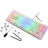 Sharkoon Requin Cristal RGB clavier gaming mécanique Blanc, Layout DE (QWERTZ), KTT, 85%