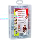 fischer Profi-Box DuoPower + crochet, Cheville Gris clair/Rouge