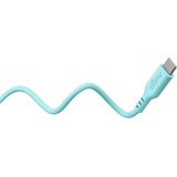 goobay Câble en silicone USB 2.0 turquoise, connecteur USB-C > connecteur USB-C Turquoise