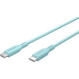 goobay Câble en silicone USB 2.0 turquoise, connecteur USB-C > connecteur USB-C Turquoise