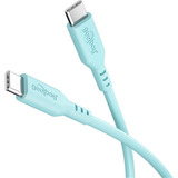 goobay Câble en silicone USB 2.0 turquoise, connecteur USB-C > connecteur USB-C Turquoise