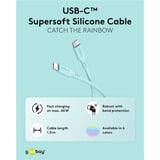 goobay Câble en silicone USB 2.0 turquoise, connecteur USB-C > connecteur USB-C Turquoise