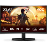 AOC G4 C24G42E écran plat de PC 59,9 cm (23.6") 1920 x 1080 pixels Full HD LED Noir, Rouge Moniteur gaming incurvé Noir (Mat), 1x DisplayPort, 2x HDMI, 180 Hz, 59,9 cm (23.6"), 1920 x 1080 pixels, Full HD, LED, 4 ms, Noir, Rouge