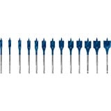 Bosch 2 608 900 336 foret Embout de perçage plat 13 pièce(s), Jeu de mèches de perceuse Perceuse, Embout de perçage plat, Bois tendre, Bleu, Gris, 345 mm, 300 mm