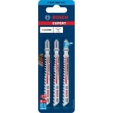 Bosch 2 608 900 541 Lame de scie sauteuse, à chantourner et sabre Lames de scie sauteuse Carbone 3 pièce(s) Lames de scie sauteuse, Bois dur, Plastique, Carbone, Gris, Pointe au carbure de tungstène (TCC), 3,5 mm