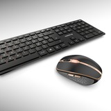 CHERRY DW 9100 SLIM clavier Souris incluse Universel RF sans fil + Bluetooth AZERTY Français Noir set de bureau Noir, Layout FR (AZERTY), Technologie SX, 100%, Sans fil, RF sans fil + Bluetooth, AZERTY, Noir, Souris incluse