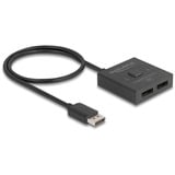 DeLOCK Commutateur DisplayPort 2 > 1 bidirectionnel 8K, Switch de DisplayPort Noir