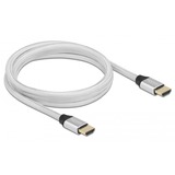 DeLOCK HDMI à très haut débit, Câble Argent, 2 mètres, 8K 60Hz, 48 Gbps