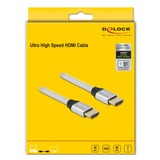 DeLOCK HDMI à très haut débit, Câble Argent, 2 mètres, 8K 60Hz, 48 Gbps