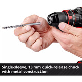 EINHELL Perceuse-visseuse à percussion sans fil Power X-Change TE-CD 18/44 Li-i, 18 Volt, Perceuse à percussion Noir/Rouge