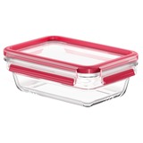 Emsa CLIP & CLOSE N1040600 boîte hermétique alimentaire Rectangulaire 0,7 L Transparent 1 pièce(s) Transparent/Rouge, Boîte, Rectangulaire, 0,7 L, Transparent, Verre, 420 °C