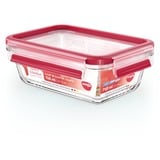 Emsa CLIP & CLOSE N10406 Rectangulaire Boîte 0,7 L Transparent 1 pièce(s) Transparent/Rouge, Boîte, Rectangulaire, 0,7 L, Transparent, Verre, 420 °C