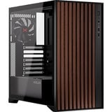 Krux Palum boîtier midi tower Noir/bois | 2x USB-A | 1x USB-C | Verre Trempé