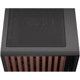 Krux Palum boîtier midi tower Noir/bois | 2x USB-A | 1x USB-C | Verre Trempé