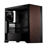 Krux Palum boîtier midi tower Noir/bois | 2x USB-A | 1x USB-C | Verre Trempé