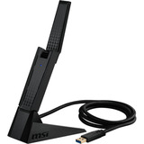 MSI AXE5400 carte et adaptateur d'interfaces USB 2.0, Adaptateur WLAN USB Type-A, USB 2.0, Mâle, Noir, Windows 10, Windows 11, 102 mm